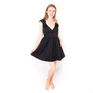 MOSSMAN Black Mini Shift Dress Australian Designer